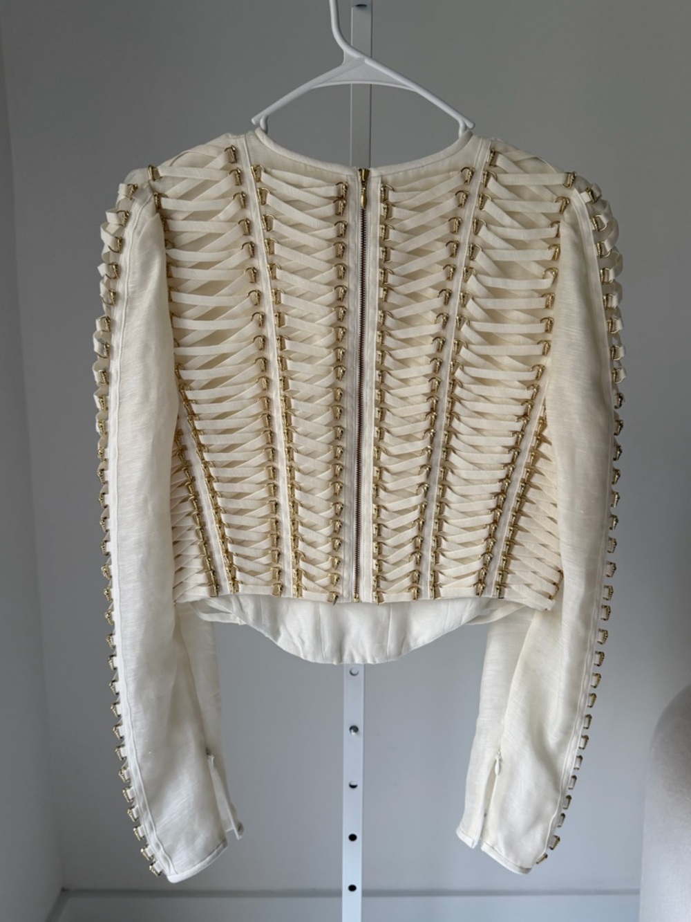 ZIMMERMANN Lace-up embellished linen and silk-blend top - Picture 10 of 10